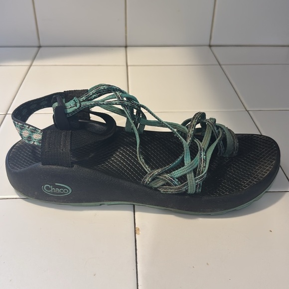 Chaco ZX Classic Sport Sandals Women's Size 8 Green/Black Adjustable - Picture 2 of 10
